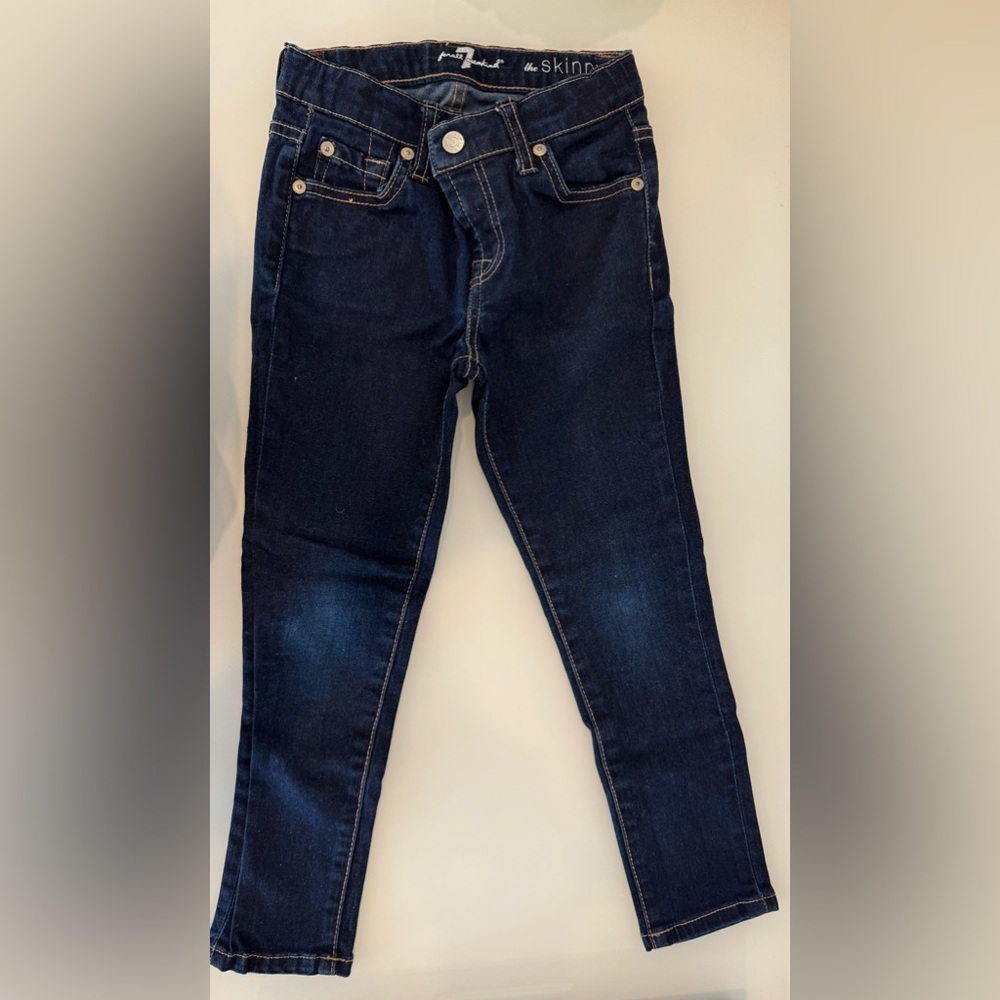 7 For All Mankind Little Girl's Skinny Jeans - Size: 6 - Color: RINSED INDIGO